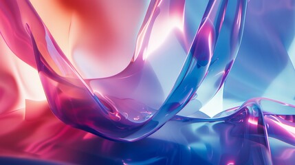 Aufkleber - This image features swirling colorful liquid waves with a mesmerizing glossy texture, blending purple, pink, and blue hues to create a dynamic and lively abstract visual.