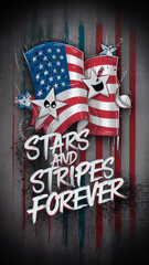 Wall Mural - 2024 United States of America Presidential Election banner. Election banner Vote 2024 with Patriotic Stars. Stars and stripes forever. November 5. Generative AI	