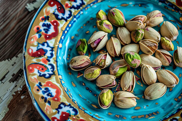 Canvas Print - Pistachio nuts on a plate