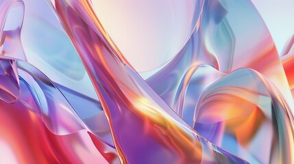 Poster - An abstract depiction of colorful light reflections in fluid shapes, creating a mesmerizing visual effect that communicates a sense of movement and energy.