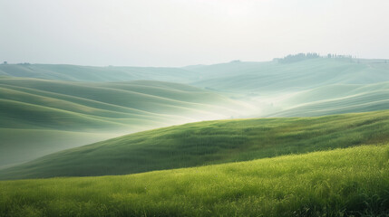 Poster - Calm peaceful Tuscany landscape. Background image. Created with Generative AI technology.