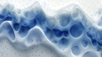 Poster - Abstract background with a blue and white wavy pattern