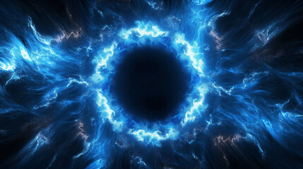Aufkleber - Blue energy vortex creating black hole in space