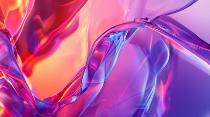 Poster - This abstract image presents fluid, colorful liquid shapes in vibrant hues, creating a dynamic and visually striking representation of movement and energy.