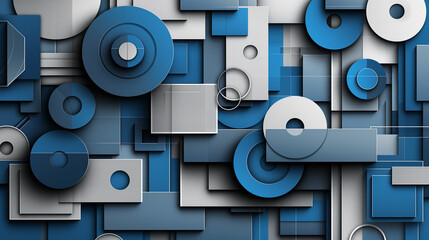 Poster - Abstract background showing blue and gray geometric shapes overlapping