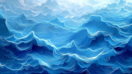 Poster - Abstract blue background forming hills and waves