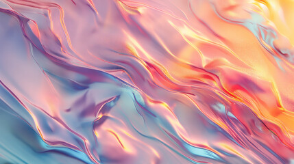 Aufkleber - Abstract metallic texture flowing in pink and blue colors