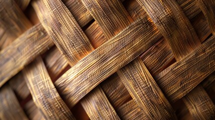 Poster - An image showcasing a detailed woven pattern with distinct golden textures, reflecting traditional craftsmanship and artistic excellence in weaving techniques.