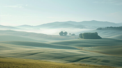 Poster - Calm peaceful Tuscany landscape. Background image. Created with Generative AI technology.