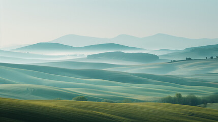 Poster - Calm peaceful Tuscany landscape. Background image. Created with Generative AI technology.