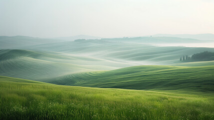 Poster - Calm peaceful Tuscany landscape. Background image. Created with Generative AI technology.