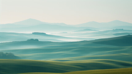 Poster - Calm peaceful Tuscany landscape. Background image. Created with Generative AI technology.