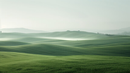 Poster - Calm peaceful Tuscany landscape. Background image. Created with Generative AI technology.