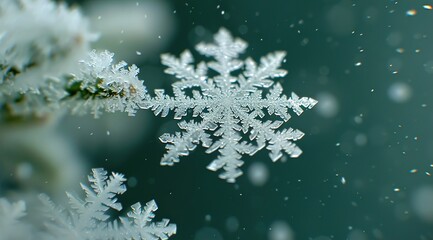 Sticker - snowflake on the snow