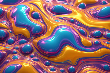 Poster - Abstract color liquid background Holographic surface reflection background
