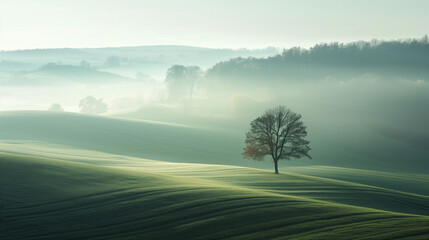 Poster - Calm peaceful German countryside landscape. Background image. Created with Generative AI technology.