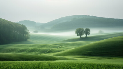 Poster - Calm peaceful German countryside landscape. Background image. Created with Generative AI technology.