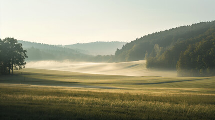 Poster - Calm peaceful German countryside landscape. Background image. Created with Generative AI technology.