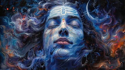 Poster - hindu god shiva art painting.photo