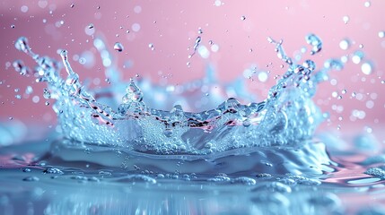 Poster - splash of water on cosmetic podium.stock photo