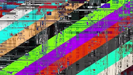 Poster - Animation video background static color noise glitch error video damage bad interference and no signal