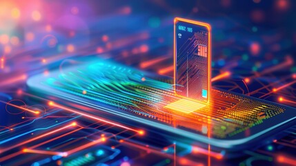 Poster - Digital wallet security features, ensuring safe storage of assets, advanced and reliable.