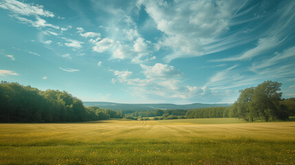 Poster - Idyllic German countryside landscape. Background image. Created with Generative AI technology.