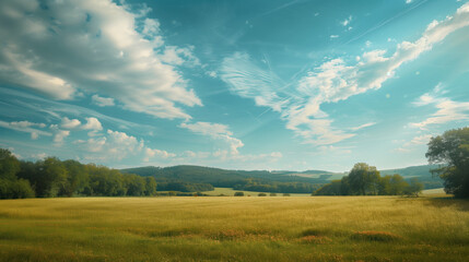 Poster - Idyllic German countryside landscape. Background image. Created with Generative AI technology.
