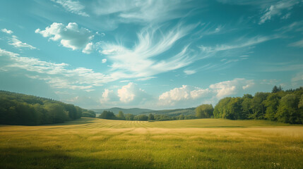 Poster - Idyllic German countryside landscape. Background image. Created with Generative AI technology.
