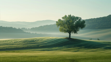 Poster - Calm and peaceful Provence countryside landscape. Background image. Created with Generative AI technology.