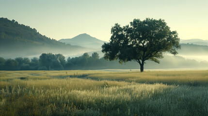 Poster - Calm and peaceful Provence countryside landscape. Background image. Created with Generative AI technology.