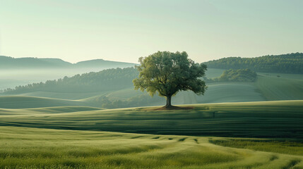 Poster - Calm and peaceful Provence countryside landscape. Background image. Created with Generative AI technology.