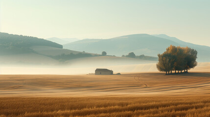 Poster - Calm and peaceful Provence countryside landscape. Background image. Created with Generative AI technology.