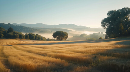 Poster - Calm and peaceful Provence countryside landscape. Background image. Created with Generative AI technology.
