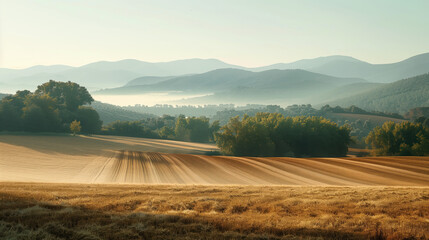Poster - Calm and peaceful Provence countryside landscape. Background image. Created with Generative AI technology.