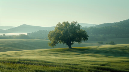 Poster - Calm and peaceful Provence countryside landscape. Background image. Created with Generative AI technology.