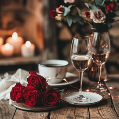 Poster - These prompts are designed to inspire creative Valentine's Day scenes with a variety of romantic settings and activities.