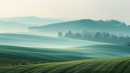 Poster - Calm and peaceful Saxony countryside landscape. Background image. Created with Generative AI technology.