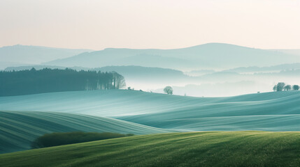 Poster - Calm and peaceful Saxony countryside landscape. Background image. Created with Generative AI technology.