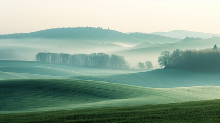 Poster - Calm and peaceful Saxony countryside landscape. Background image. Created with Generative AI technology.