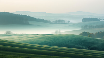 Poster - Calm and peaceful Saxony countryside landscape. Background image. Created with Generative AI technology.