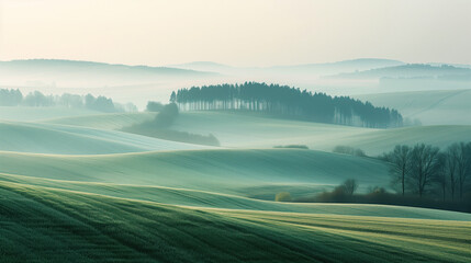 Poster - Calm and peaceful Saxony countryside landscape. Background image. Created with Generative AI technology.