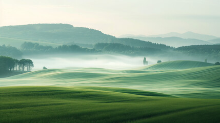 Poster - Calm and peaceful Saxony countryside landscape. Background image. Created with Generative AI technology.