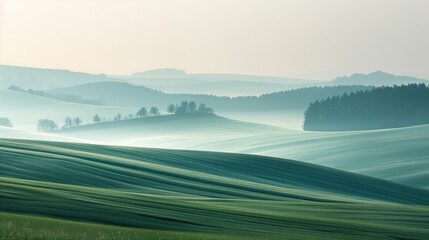 Poster - Calm and peaceful Saxony countryside landscape. Background image. Created with Generative AI technology.