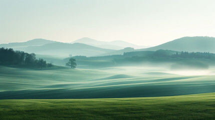 Poster - Calm and peaceful Saxony countryside landscape. Background image. Created with Generative AI technology.