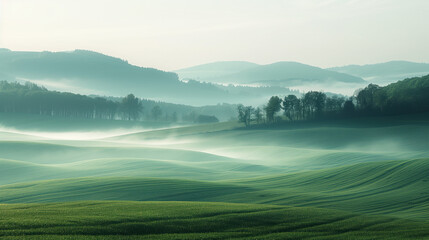 Poster - Calm and peaceful Saxony countryside landscape. Background image. Created with Generative AI technology.