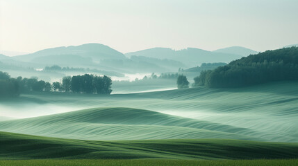 Poster - Calm and peaceful Saxony countryside landscape. Background image. Created with Generative AI technology.