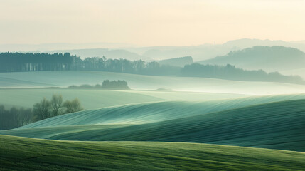 Poster - Calm and peaceful Saxony countryside landscape. Background image. Created with Generative AI technology.