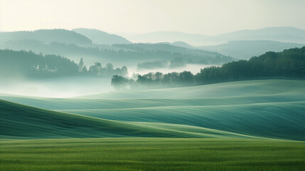 Poster - Calm and peaceful Saxony countryside landscape. Background image. Created with Generative AI technology.