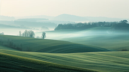 Poster - Calm and peaceful Saxony countryside landscape. Background image. Created with Generative AI technology.